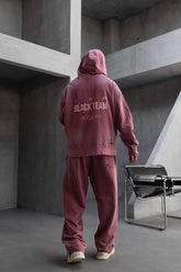 HANORAC SI PANTALONI SET MOV PRESPALAT "BLACK TEAM GYM"